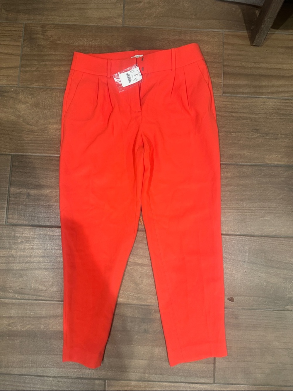 J. Crew Bright Coral High-Rise Cropped Tapered Pants